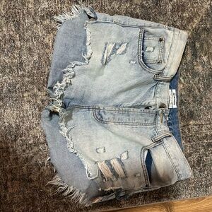 Distressed Denim Shorts